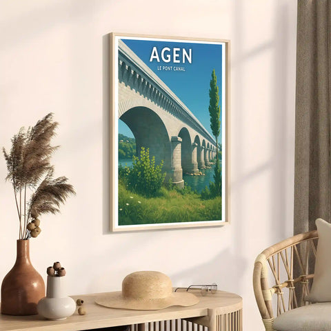 Affiche - Agen - Le Pont Canal
