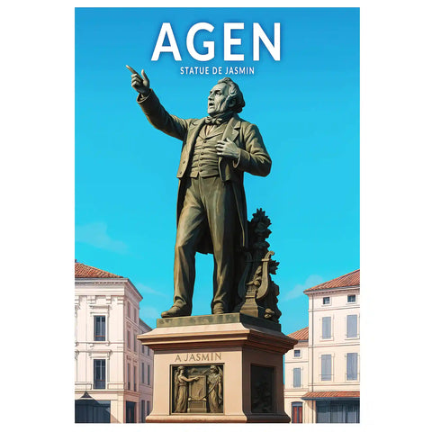 Affiche - Agen - Statue de Jasmin
