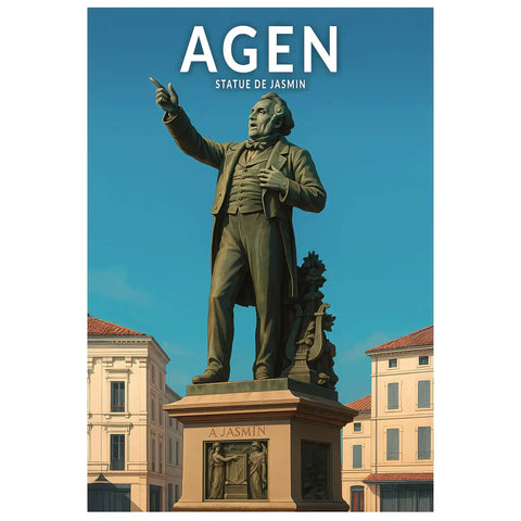 Affiche - Agen - Statue de Jasmin
