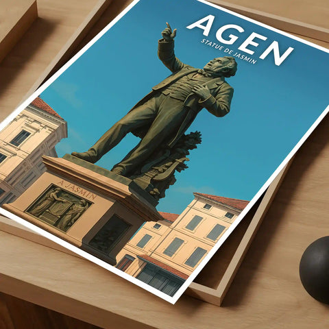 Affiche - Agen - Statue de Jasmin
