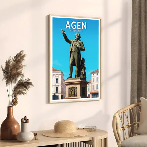 Affiche - Agen - Statue de Jasmin