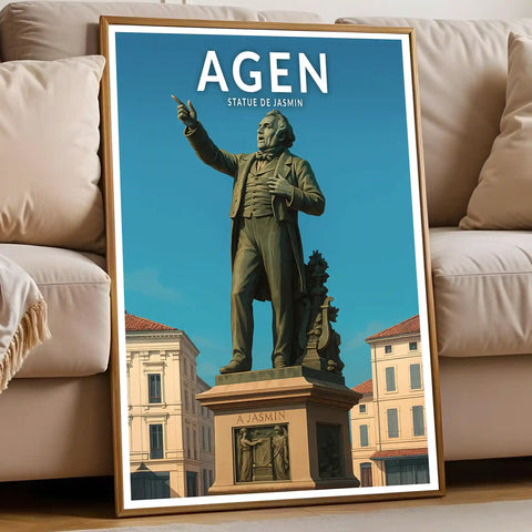 Affiche - Agen - Statue de Jasmin