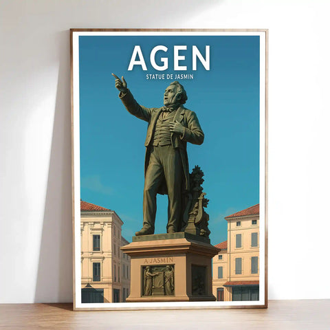 Affiche - Agen - Statue de Jasmin
