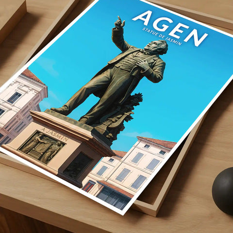 Affiche - Agen - Statue de Jasmin