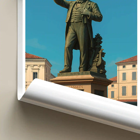 Affiche - Agen - Statue de Jasmin