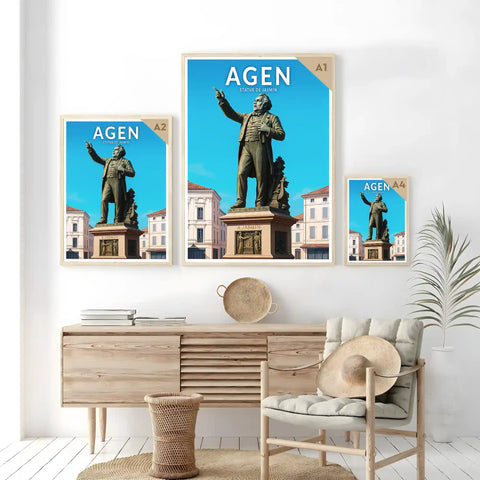 Affiche - Agen - Statue de Jasmin