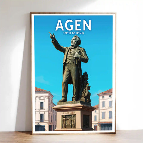 Affiche - Agen - Statue de Jasmin