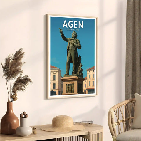Affiche - Agen - Statue de Jasmin