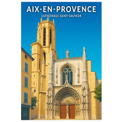 Affiche - Aix-en-Provence -  Cathédrale Saint-Sauveur