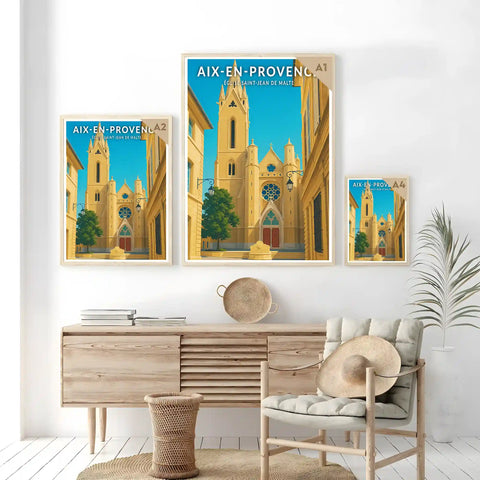 Affiche - Aix-en-Provence - Église Saint-Jean de Malte