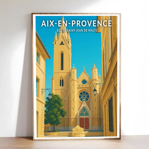 Affiche - Aix-en-Provence - Église Saint-Jean de Malte