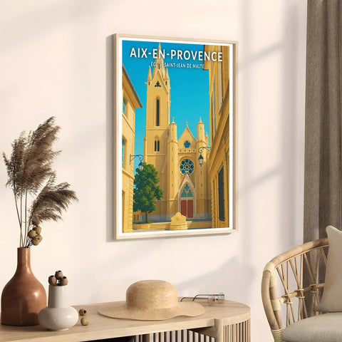 Affiche - Aix-en-Provence - Église Saint-Jean de Malte
