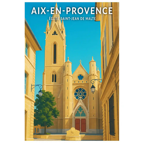 Affiche - Aix-en-Provence - Église Saint-Jean de Malte