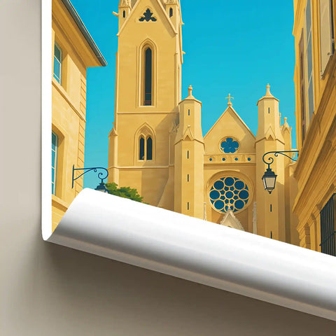 Affiche - Aix-en-Provence - Église Saint-Jean de Malte