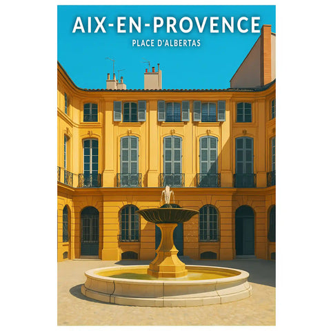 Affiche - Aix-en-Provence - Place d'Albertas