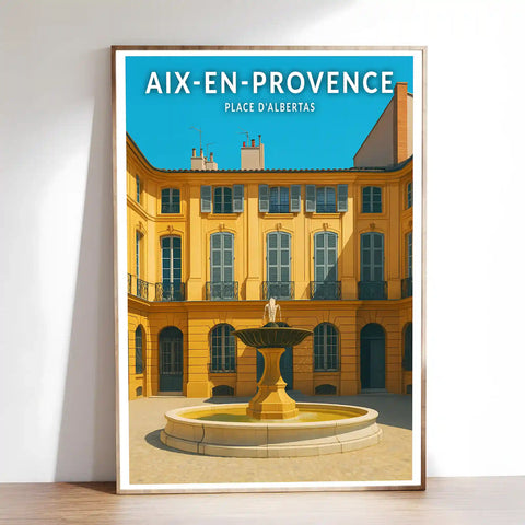 Affiche - Aix-en-Provence - Place d'Albertas