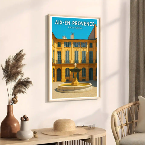 Affiche - Aix-en-Provence - Place d'Albertas