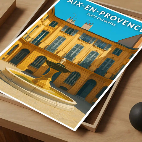 Affiche - Aix-en-Provence - Place d'Albertas