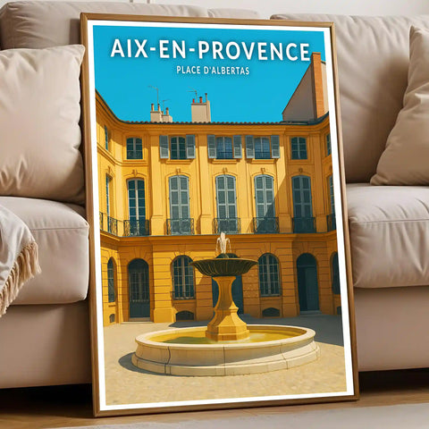Affiche - Aix-en-Provence - Place d'Albertas