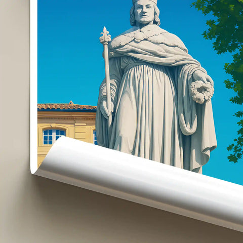 Affiche - Aix-en-Provence - Statue du Roi René