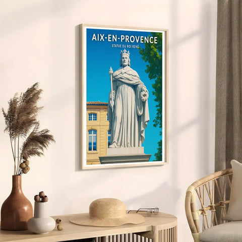 Affiche - Aix-en-Provence - Statue du Roi René