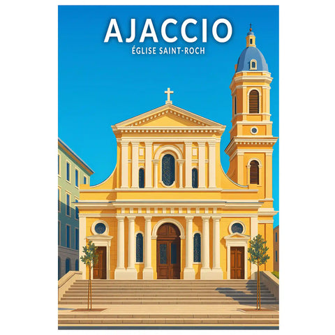 Affiche - Ajaccio - Église Saint-Roch