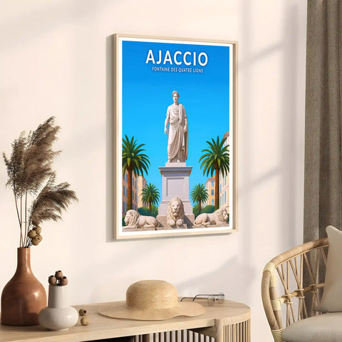 Affiche - Ajaccio - Fontaine des Quatre Lions
