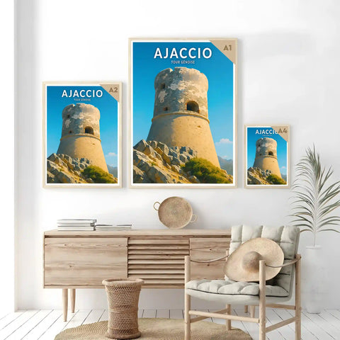 Affiche - Ajaccio - Tour Génoise