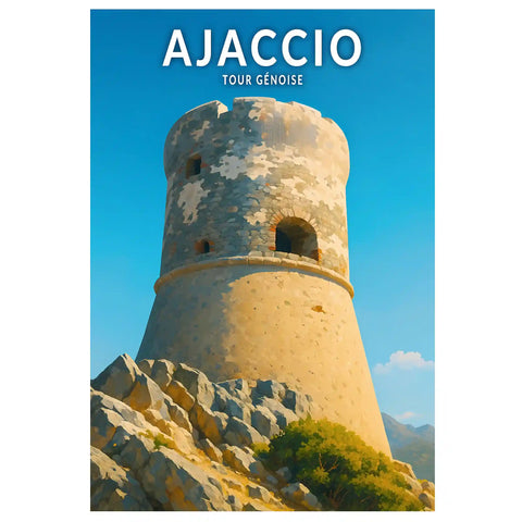 Affiche - Ajaccio - Tour Génoise