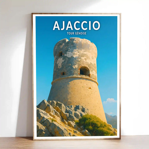 Affiche - Ajaccio - Tour Génoise
