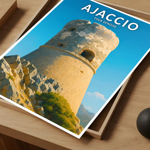Affiche - Ajaccio - Tour Génoise