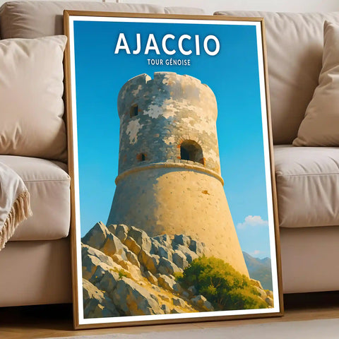 Affiche - Ajaccio - Tour Génoise