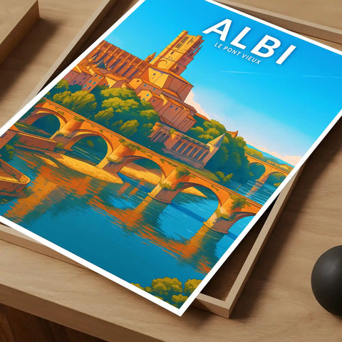 Affiche - Albi - Le Pont Vieux