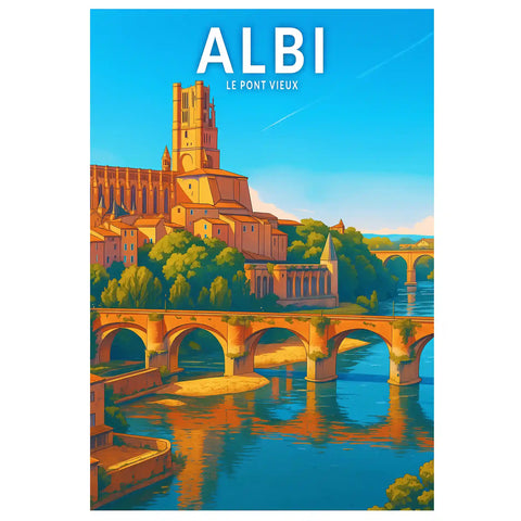 Affiche - Albi - Le Pont Vieux