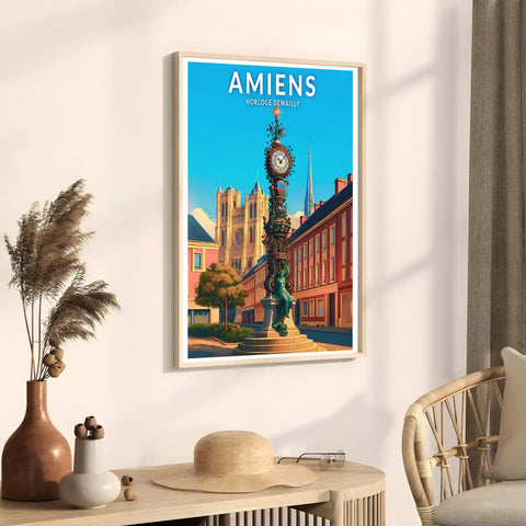 Affiche - Amiens - Horloge Dewailly