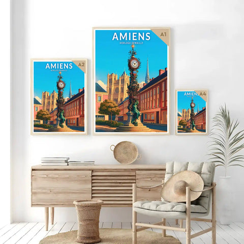 Affiche - Amiens - Horloge Dewailly