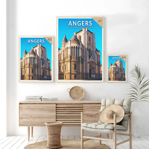 Affiche - Angers - Église Notre-Dame-des-Victoires