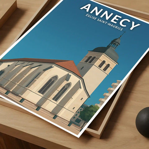 Affiche - Annecy - Église Sainte-Maurice