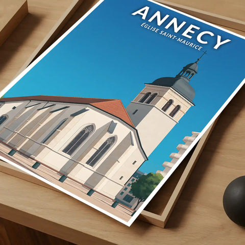 Affiche - Annecy - Église Sainte-Maurice
