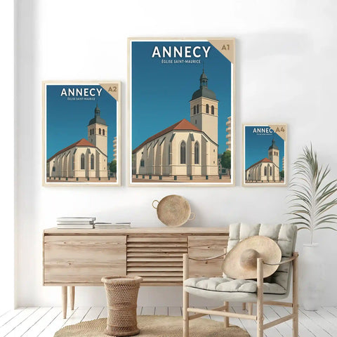 Affiche - Annecy - Église Sainte-Maurice