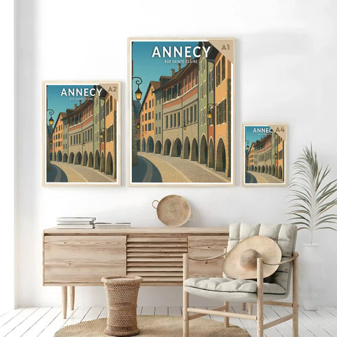 Affiche - Annecy - Rue Sainte-Claire