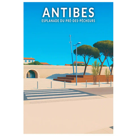 Affiche - Antibes - Esplanade du Pré-des-Pêcheurs