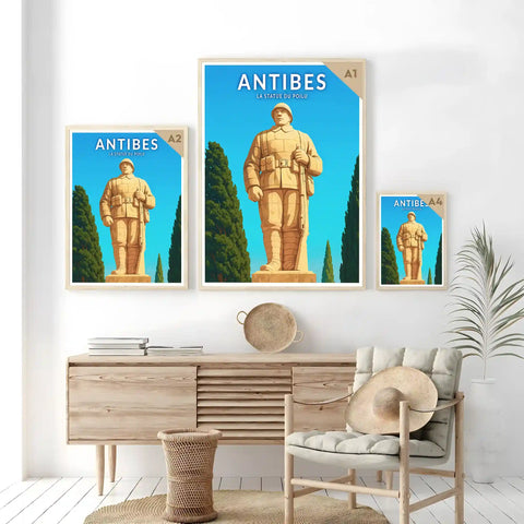 Affiche - Antibes - La Statue du Poilu