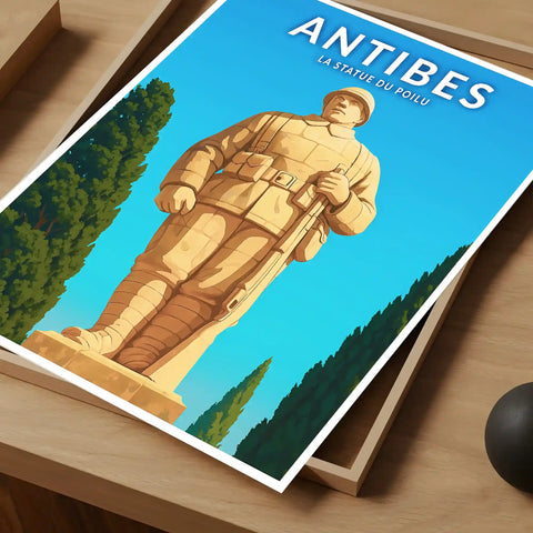 Affiche - Antibes - La Statue du Poilu