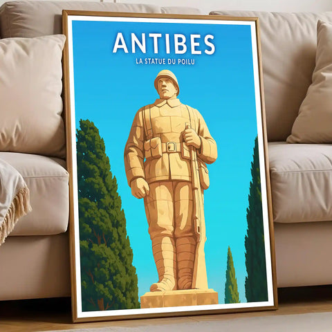 Affiche - Antibes - La Statue du Poilu