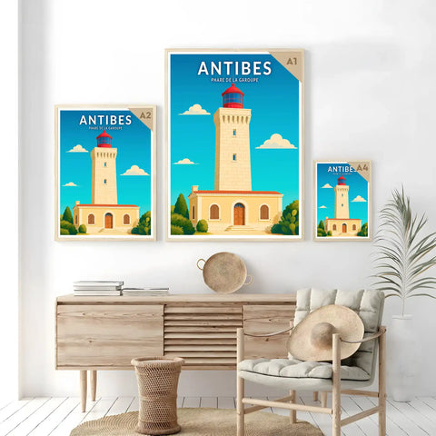 Affiche - Antibes - Phare de la Garoupe