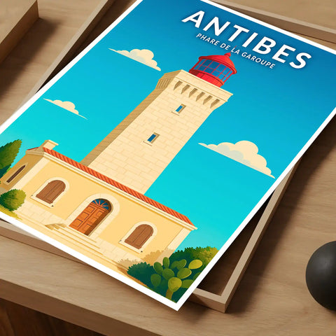 Affiche - Antibes - Phare de la Garoupe