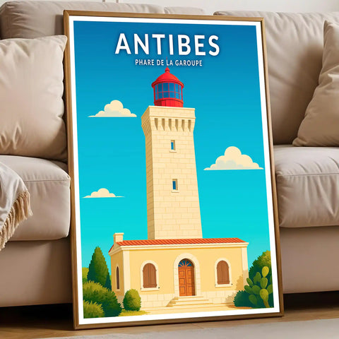Affiche - Antibes - Phare de la Garoupe
