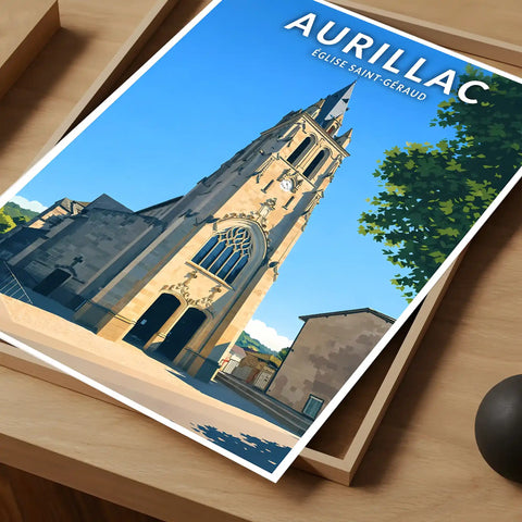 Affiche - Aurillac - Église Saint-Géraud