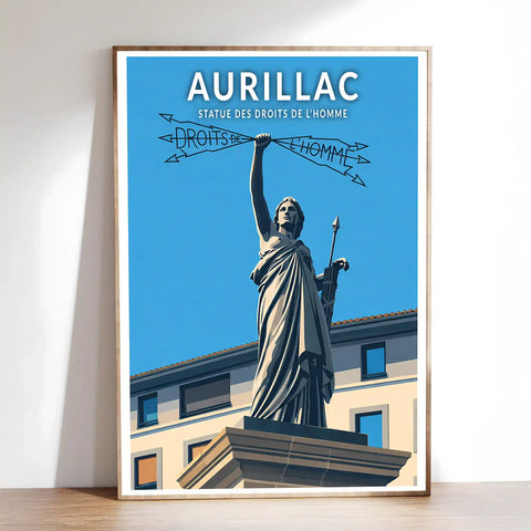 Affiche - Aurillac - Statue des Droits de l'Homme